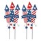 Set of 2 30"H Patriotic/ Americana Firecracker Yard Stake or Wall Décor (KD, Two Function)